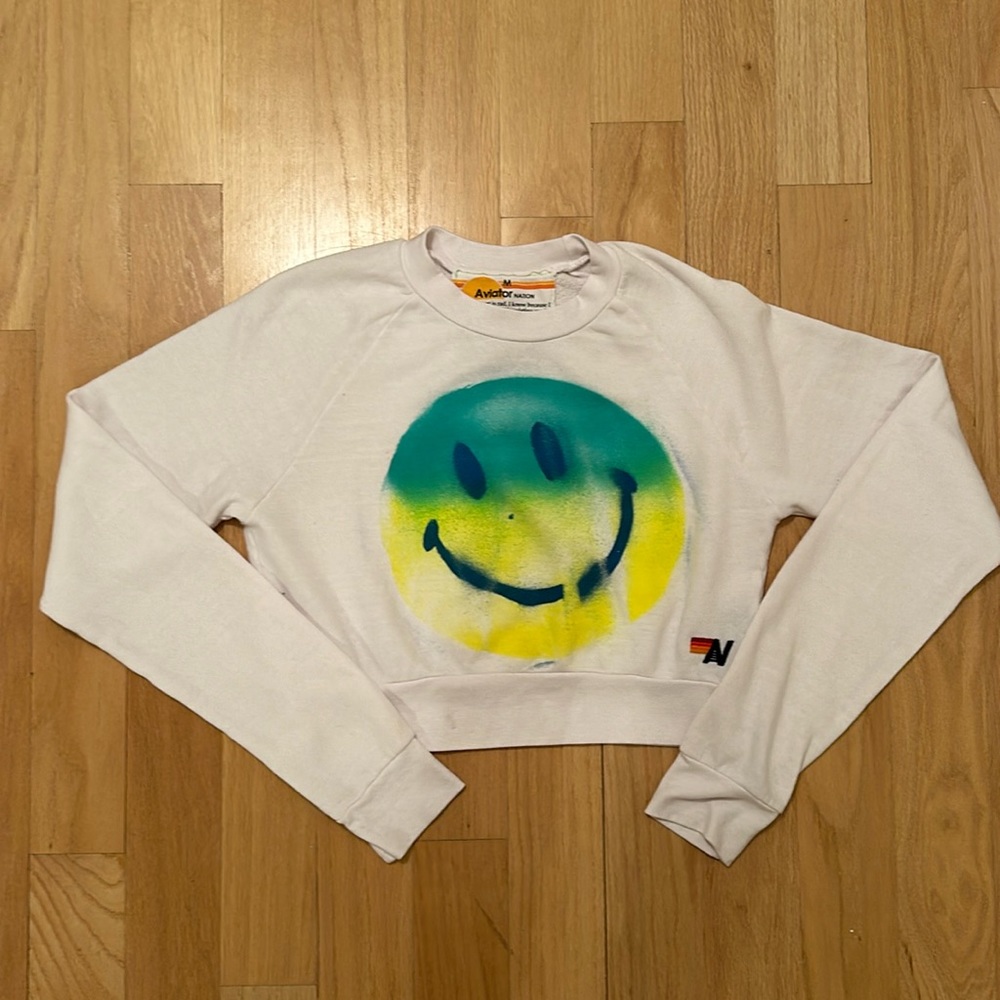 Aviator crop crewneck